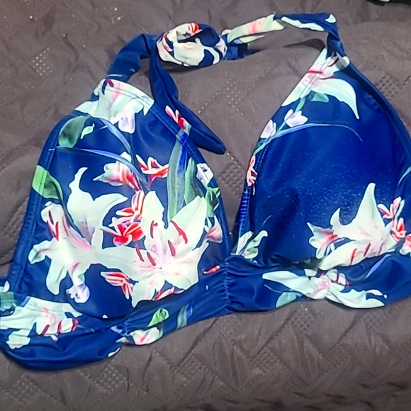 Blue flower print bikini top - Picture 2 of 2